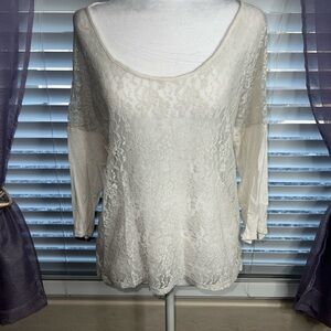 Wet Seal Cream Lace Blouse